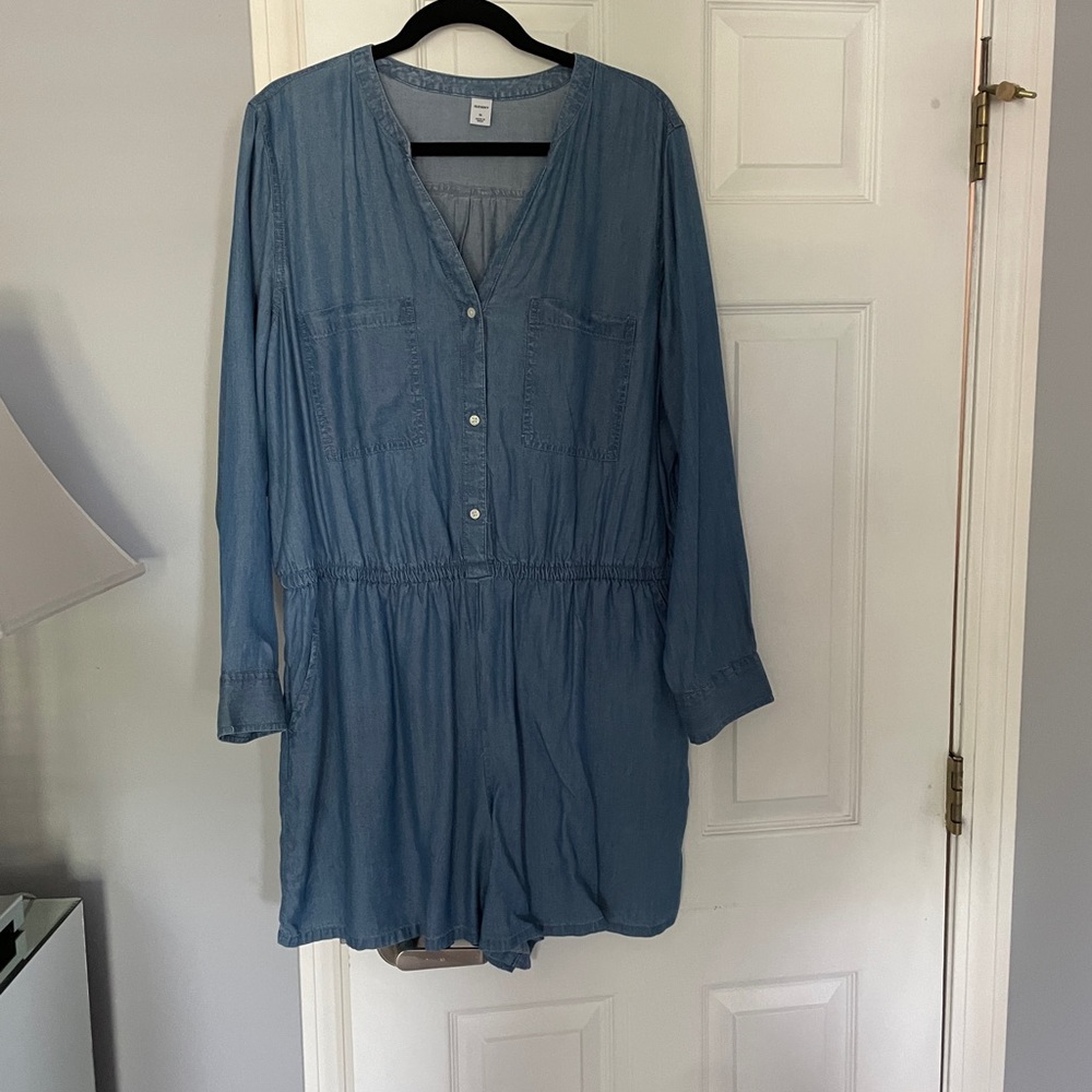 Old navy long sleeve jean romper